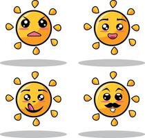 verzameling van schattig emoticon emoji. tekening tekenfilm vector