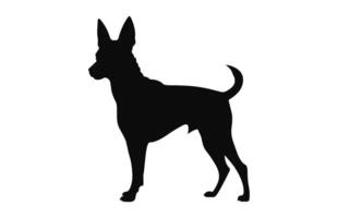 Portugees podengo hond zwart silhouet vector geïsoleerd Aan een wit achtergrond