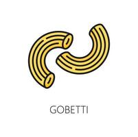 gobetti rauw pasta pijp rigeren Italiaans keuken voedsel vector