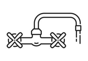 kraan keuken, badkamer compressie kraan icoon vector