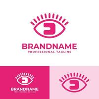 brief d oog logo, geschikt voor bedrijf verwant naar visie, spion, optisch, of oog met eerste d vector