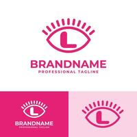 brief l oog logo, geschikt voor bedrijf verwant naar visie, spion, optisch, of oog met eerste l vector