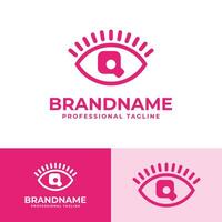 brief q oog logo, geschikt voor bedrijf verwant naar visie, spion, optisch, of oog met eerste q vector