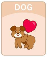 alfabet flashcard met schattige hond stripfiguur. vector