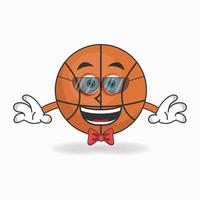 het karakter van de basketbalmascotte wordt een zakenman. vector illustratie