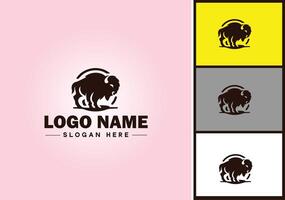 bizon logo vector kunst icoon grafiek voor bedrijf merk icoon bizon logo sjabloon