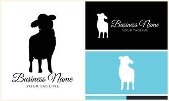 silhouet schapen geit logo sjabloon vector