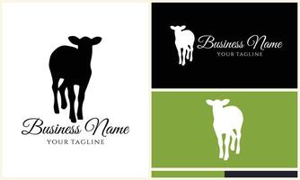 silhouet schapen geit logo sjabloon vector