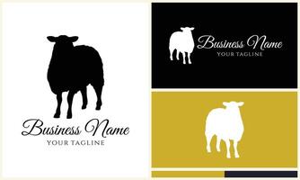 silhouet schapen geit logo sjabloon vector