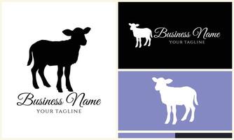 silhouet schapen geit logo sjabloon vector