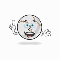 honkbal mascotte karakter met glimlach expressie. vector illustratie