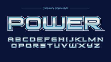 blauw chroom sport typografie vector