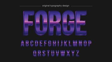 paarse metalen 3d retro typografie vector