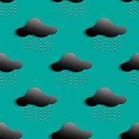 vector illustratie ontwerp van bewolkte hemel, regenachtige wolken. groene achtergrond. naadloze patroonontwerpen voor behang, achtergrond, omslag, papier knippen en afdrukken op stof. eenvoudige en unieke moderne sjabloon