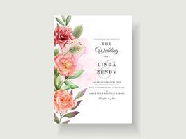 mooie bloemen bruiloft uitnodigingskaart vector