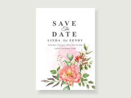 mooie bloemen bruiloft uitnodigingskaart vector