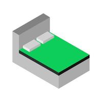 isometrisch bed op een witte achtergrond vector