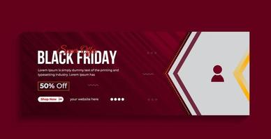 black friday tijdlijn cover weekend verkoop social media banner ontwerp gratis download vector