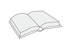 geopend boek in doorlopend lijn tekening. onderwijs studie en kennis bibliotheek concept in gemakkelijk lineair stijl vector