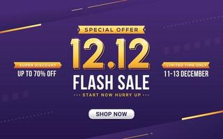 12 december flash sale banner kortingsactie vector