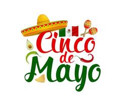 cinco de mayo Mexicaans t-shirt afdrukken vector embleem