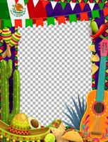 Mexicaans vakantie kader, sombrero en Mexico vlag vector