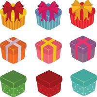 kerstcadeaubox verzamelset vector