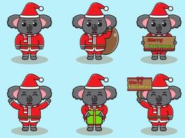 schattige koala kerstman vectorillustratie vector