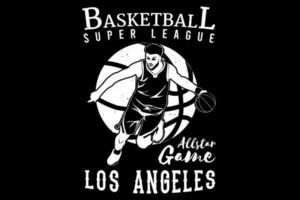 basketbal super league silhouet ontwerp vector