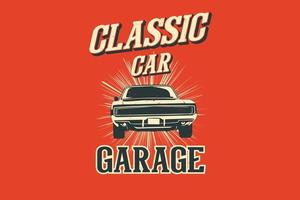 klassieke auto garage silhouet ontwerp vector