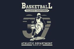 basketbal collega kampioenschap atletische afdeling silhouet ontwerp vector