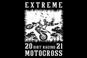 extreem vuil racen motorcross silhouet ontwerp vector