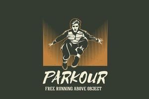 parkour free running boven object silhouet ontwerp vector