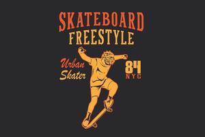 skateboard freestyle stedelijk skater silhouet ontwerp vector