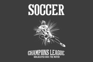 voetbal champions league keeper save the match silhouet ontwerp vector