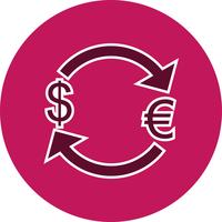 Wissel Euro met Dollar Vector Icon