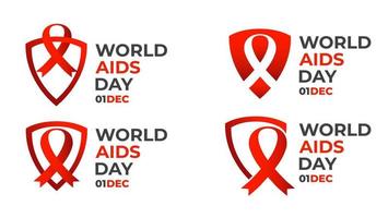 wereld aids dag labels collectie ontwerp vector
