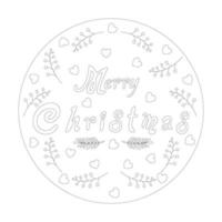 collectie vrolijk kerstfeest met schattige stripfiguren in cirkels met zwarte lijnen vector