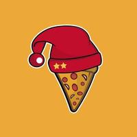 leuke pizza kerst vector eps10