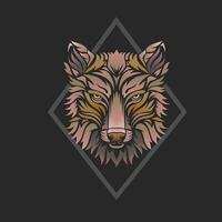 kleurrijk wild wolf hoofd symbool vector