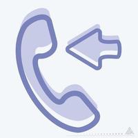 pictogram telefoon inkomend - tweekleurige stijl vector