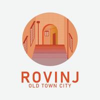 Rovinj oud stad- stad logo afbeeldingen illustratie gemakkelijk ontwerp vector