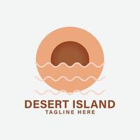 woestijn eiland logo icoon minimalistische vector illustratie ontwerp