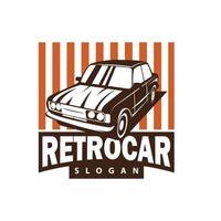 klassiek auto logo ontwerp insigne postzegel vector voertuig spier auto oud wijnoogst retro sjabloon illustratie