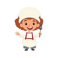 kinderen koken vector illustratie. weinig chef vector illustratie ontwerp