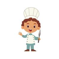 kinderen koken vector illustratie. weinig chef vector illustratie ontwerp