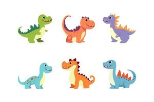 schattig dino vector illustratie. dino grappig karakter tekenfilm element ontwerp