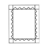 zwart en wit hand- getrokken rechthoek kader met driehoeken grens vector illustratie