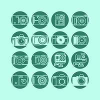 camera icoon set. gemakkelijk reeks van camera vector pictogrammen voor web ontwerp Aan groen achtergrond