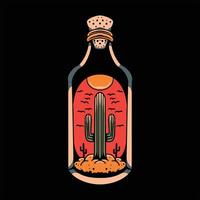 cactus fles tatoeëren vector ontwerp